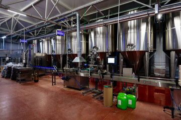 Private craft brewery or winery production line