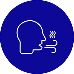 Bad Breath Vector Blue Circle Icon Design