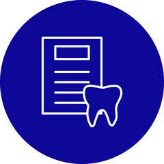 Dental Record Vector Blue Circle Icon Design
