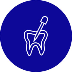 Root Canal Vector Blue Circle Icon Design