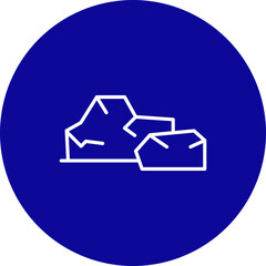 Rock  Vector Blue Circle Icon Design