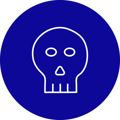 Skull  Vector Blue Circle Icon Design