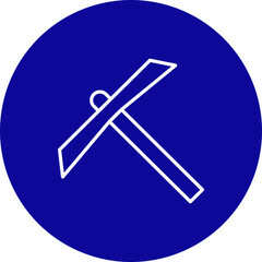 Pickaxe  Vector Blue Circle Icon Design