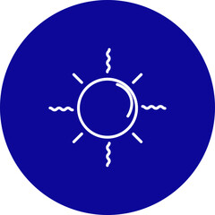 Sun  Vector Blue Circle Icon Design