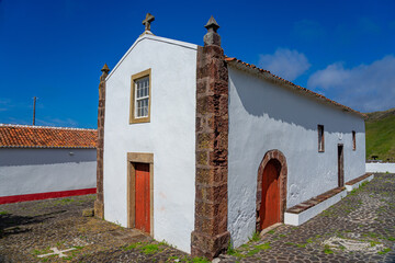 external building of the church of Anjos, island of santa maria-Azores-Portugal.