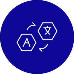 Translate Vector Blue Circle Icon Design
