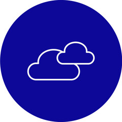Cloud Vector Blue Circle Icon Design