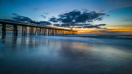 Long exposure beach pier