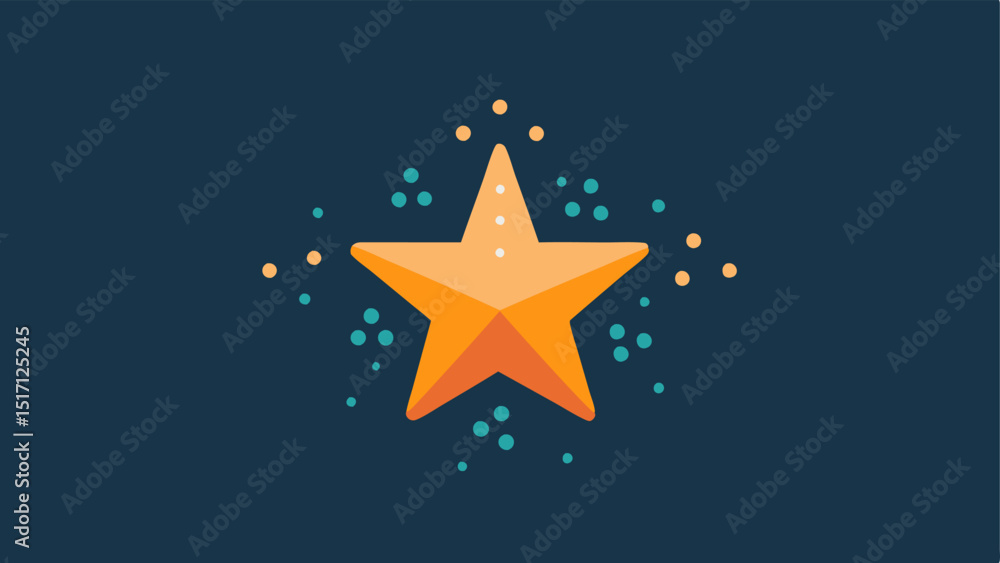 Poster a large star icon surrounded by small dots where the star symbolizes choosing one highquality produc
