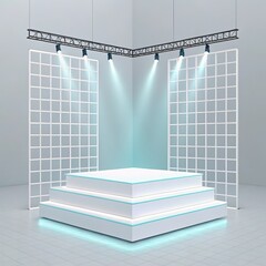 Modern minimalist product display platform with lighting