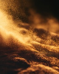 Golden Sparkling Dust Abstract