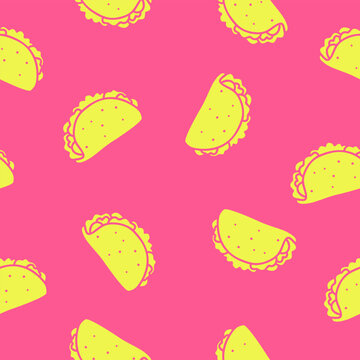 Cute taco pattern background vector design