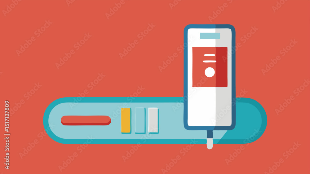 Poster integrated test strips a slim diagnostic device with a compartment for inserting test strips illustr
