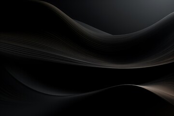 Obraz premium Black abstract background with wave shapes