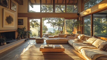 Anchor the room in natural tones. 