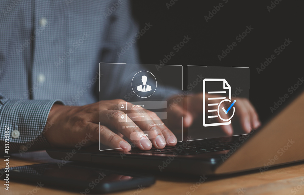 Aufkleber Cyber security network, data protection concept, Information security and encryption, secure access to user's personal information,  two step verification, multi factor authentication, cybersecurity.