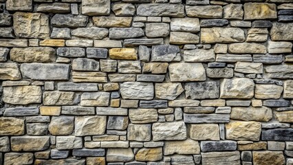 Obraz premium Ancient stone wall with gray limestone and black veins