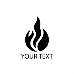 Minimalist Fire Flame Logo Vector – Geometric Symbol Isolated on White Background