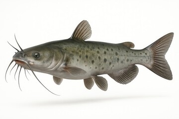 Channel Catfish Swimming in Clear Water