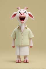 goat posing with a big smile