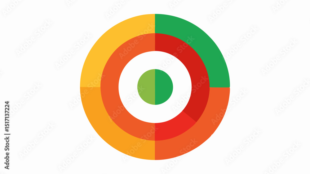 Aufkleber health score indicator a scoring system presented as a concentric circle diagram where each ring rep