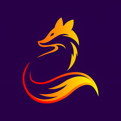 Modern abstract fox logo design with a dynamic gradient color scheme for branding purposes.