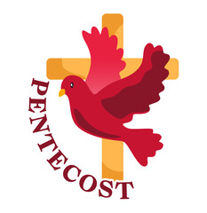 happy pentecost sunday with a dove