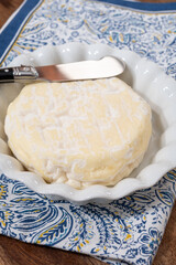 French cheeses collection, Saint-Felicien cow's milk cheese with white mold from Rhone-Alpes region of France