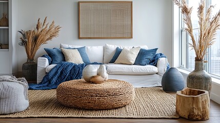 Anchor your space with grounding textures and colors. 