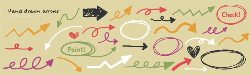 フリーハンド矢印イラスト素材集