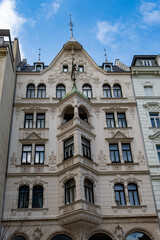 Walking in spring Vienna, city centre with beautiful buildings and streets, cityscape, Austrian capital in springtime