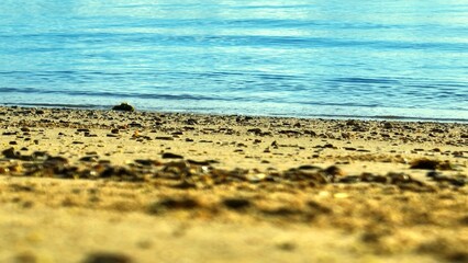 A breathtaking view of the tropical sea, where the water meets the shore in perfect harmony, the...