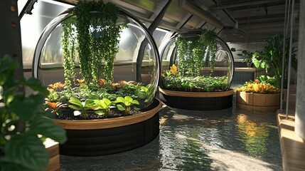 Aquaponics Monitoring Systems: Create Fresh Stock Photos of Sustainable Farming Technology in Action 