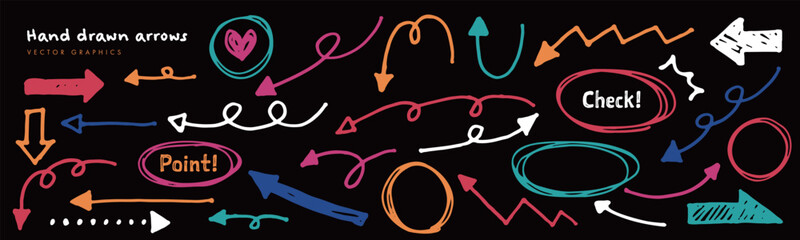 手描き矢印セット｜おしゃれな装飾素材