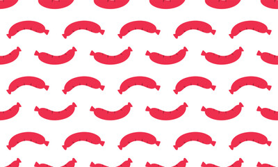 Illustration background pattern repeat sausage on white background