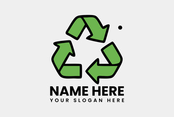 Vibrant green arrows forming a triangle, symbolizing environmental sustainability and waste reduction. Ecology concept