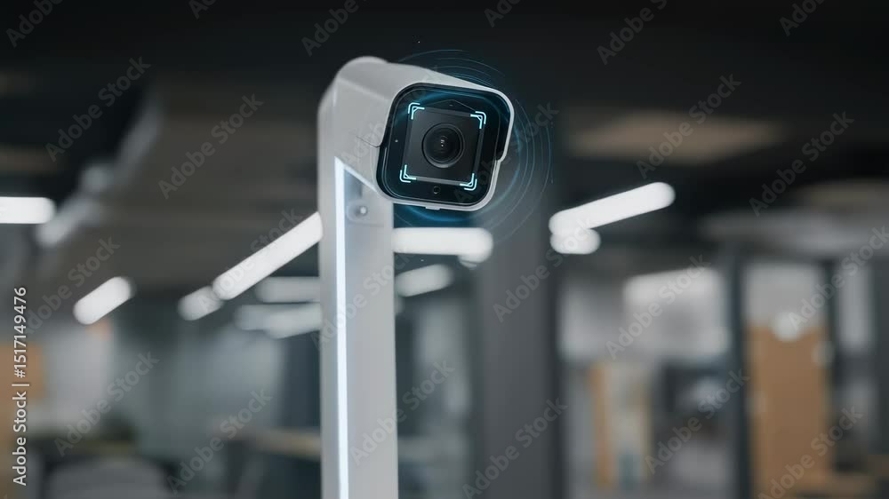 Aufkleber modern security camera with artificial intelligence system. surveillance equipment for smart home sa