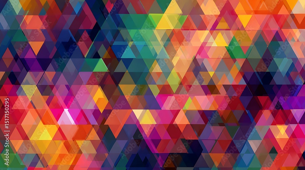 Aufkleber a vibrant and colorful abstract background composed of various sized triangles