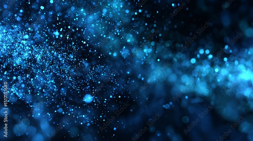 Aufkleber blue glow particle abstract bokeh background