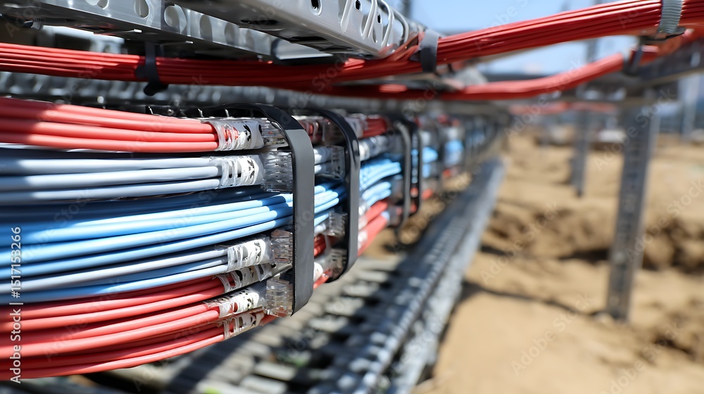 Aufkleber Detailed view of a high-speed internet installation in a new area, emphasizing the strategy behind broadband network expansion