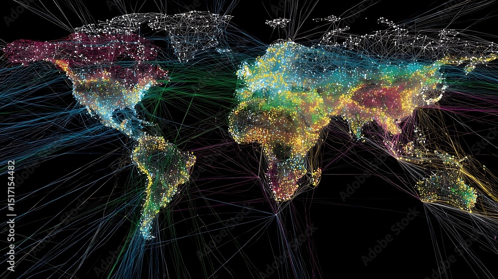 Poster Global network, abstract data background