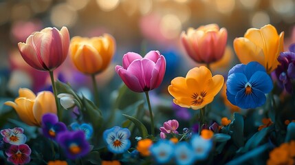 Vibrant Spring Flowers in Bloom
