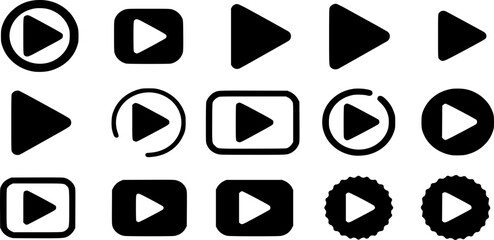 set of play and pause button media player video and audio