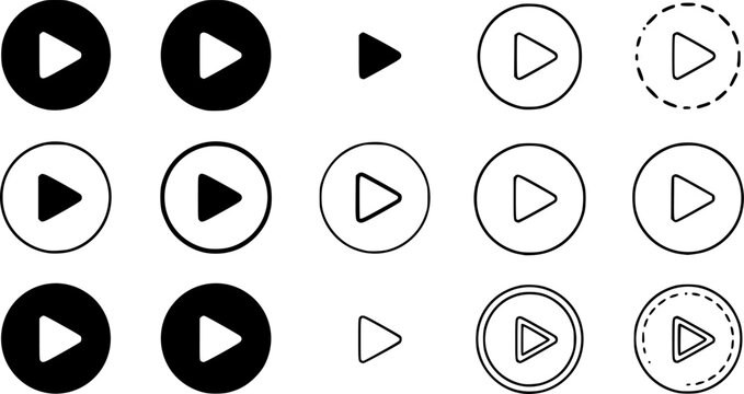 set of play and pause button media player video and audio