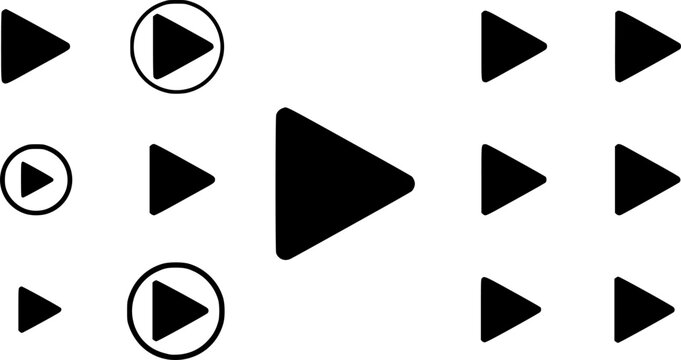 set of play and pause button media player video and audio
