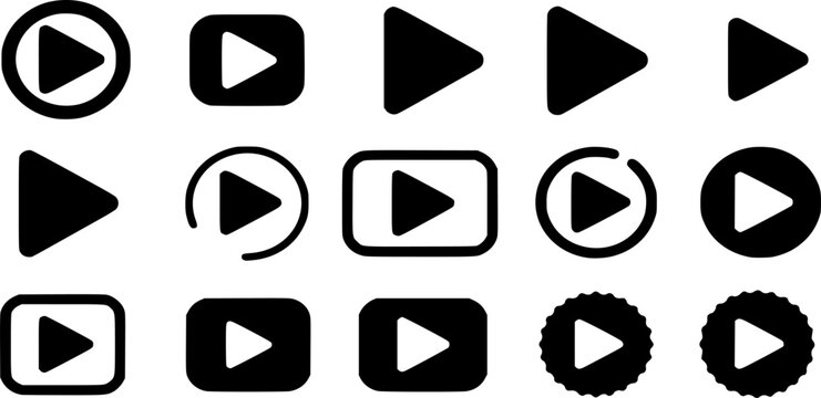 set of play and pause button media player video and audio
