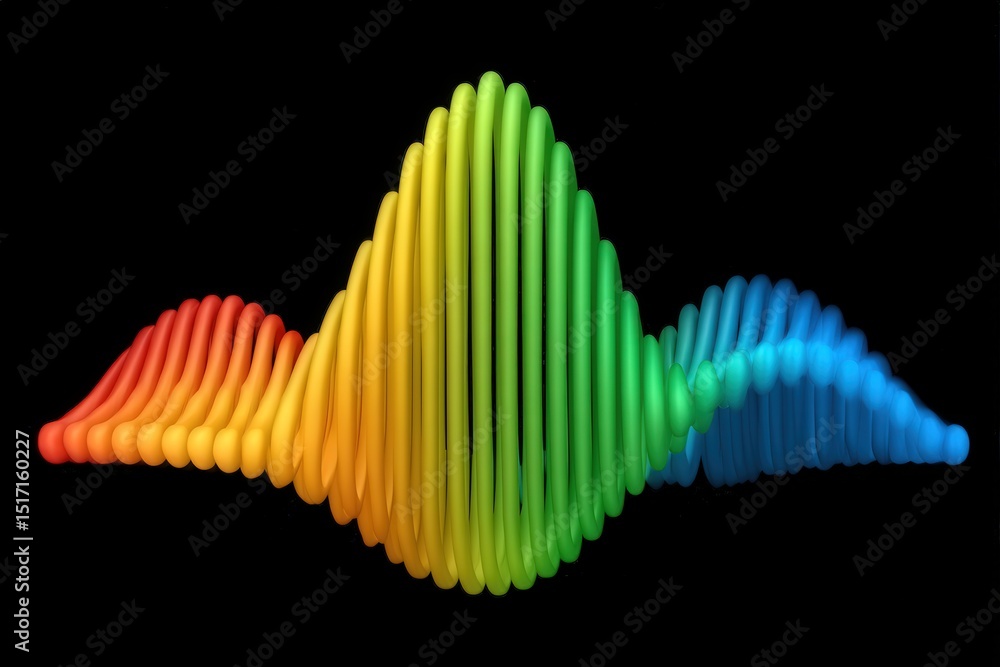 Poster colorful wave pattern reflecting sound waves showing harmony in design representing creativity and t