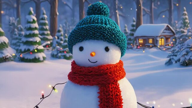 snowman on the snow chirismas theme video