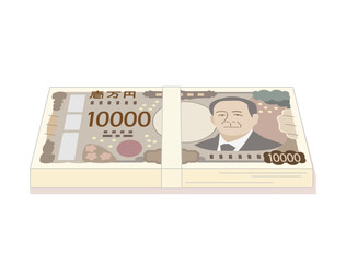 100万円の札束をイメージしたイラスト