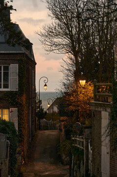 old rural street in the north of France